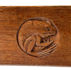 Arts & Crafts Wall Mirror with Hand-Carved Frogs by Kobus de Graaff, 1900s